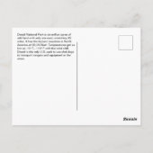 Carte Postale Parc national de l'Alaska Denali (Dos)