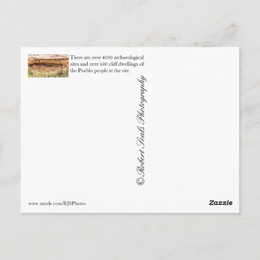 Carte Postale Parc national de Mesa Verde (Dos)