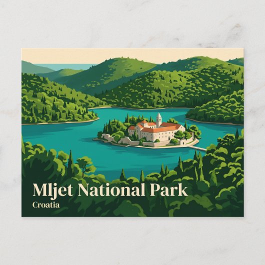 Carte Postale Parc national de Mljet Croatie (Devant)