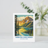 Carte Postale Parc national de North Cascades illustration rétro (Debout devant)