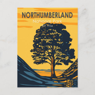 Carte Postale Parc national de Northumberland Angleterre Vintage