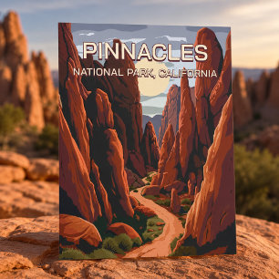 Carte Postale Parc national de Pinnacles Californie Vintage Rétr