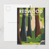 Carte Postale Parc national de Redwood Minimal Vintage (Devant / Derrière)
