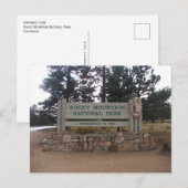 Carte Postale Parc national de Rocky Mountain, CO, Panneau d'ent (Devant / Derrière)