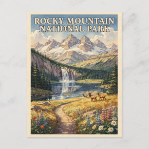 Carte Postale Parc national de Rocky Mountain Voyage Vintage