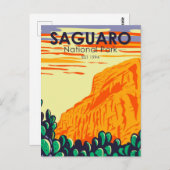 Carte Postale Parc national de Saguaro Arizona Cactus de Prickly (Devant / Derrière)