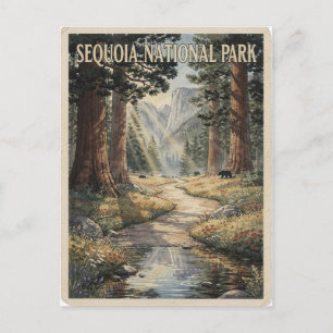 Carte Postale Parc national de Sequoia Voyage Rétro