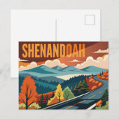 Carte Postale Parc national de Shenandoah en skyline (Devant / Derrière)