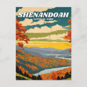 Carte Postale Parc national de Shenandoah illustration rétro (Devant)