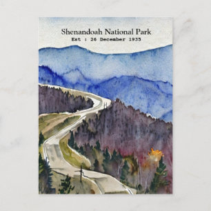 Carte Postale Parc national de Shenandoah skyline de la couleur