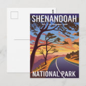 Carte Postale Parc national de Shenandoah skyline de la couleur  (Devant / Derrière)