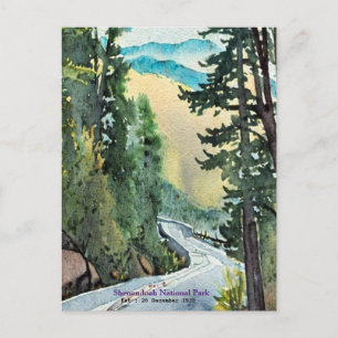 Carte Postale Parc national de Shenandoah, skyline drive Aquarel