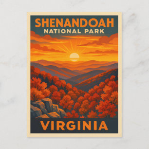 Carte Postale Parc national de Shenandoah Vintage voyage Virgini