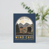 Carte Postale Parc national de Wind Cave Black Hills Emblem Vint (Debout devant)