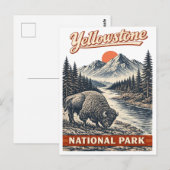 Carte Postale Parc national de Yellowstone - Bison (Devant / Derrière)