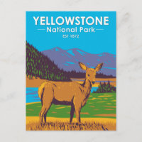 Parc national de Yellowstone Cerf mulet Vintage