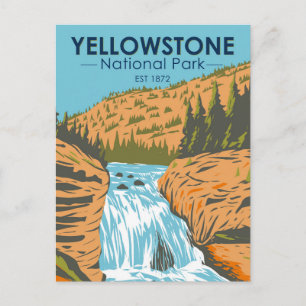 Carte Postale Parc national de Yellowstone Chutes Vintages