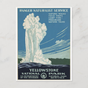 Carte Postale Parc national de Yellowstone Vieux fidèles 1938