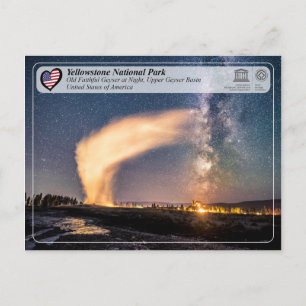 Carte Postale Parc national de Yellowstone - Vieux Geyser fidèle
