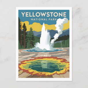 Carte Postale Parc national de Yellowstone vintage