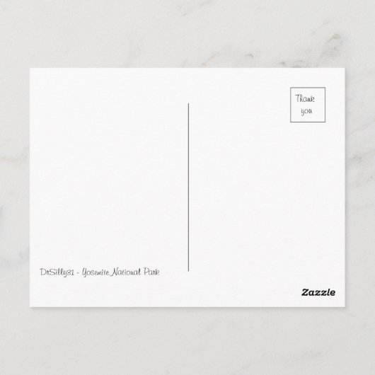 Carte Postale Parc national de Yosemite (Dos)