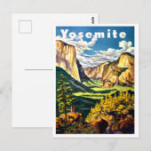 Carte Postale Parc national de Yosemite, affiche de voyage vinta (Devant / Derrière)