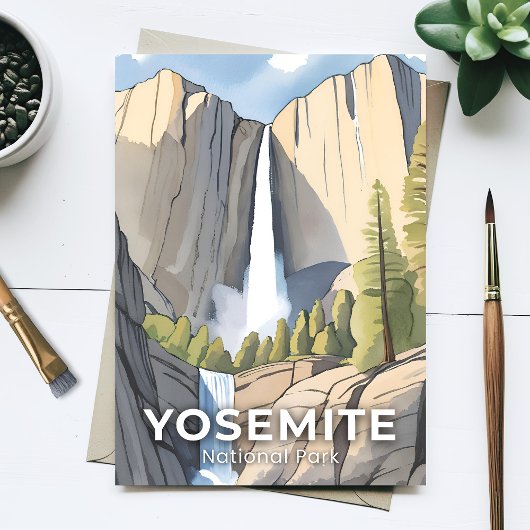 Carte Postale Parc national de Yosemite | Aquarelle