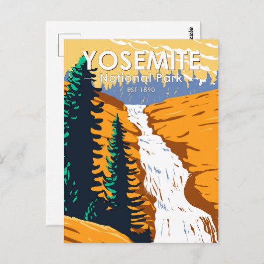 Carte Postale Parc national de Yosemite Chutes Chilnualna Califo (Devant / Derrière)