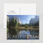 Carte Postale Parc national de Yosemite | Joyeux Anniversaire (Devant / Derrière)
