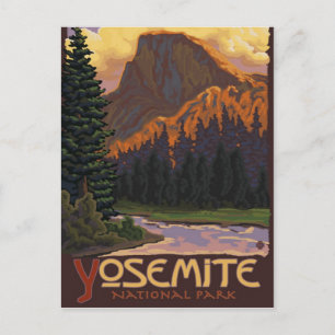 Carte Postale Parc national de Yosemite - Poster de voyage à mi-