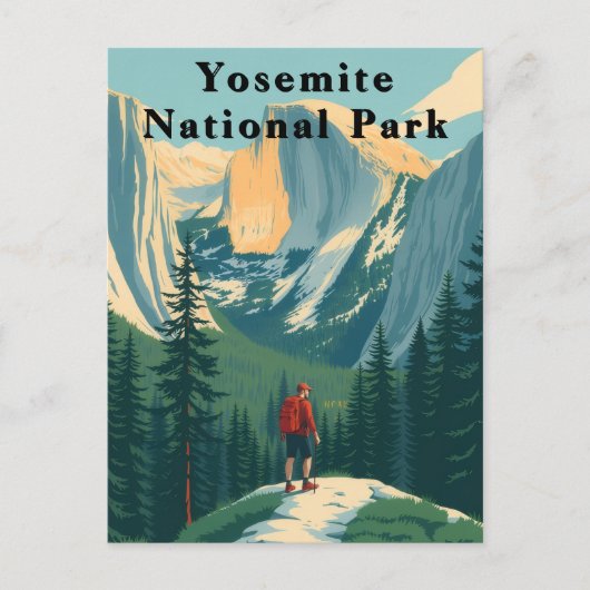 Carte Postale Parc national de Yosemite USA Hiker (Devant)
