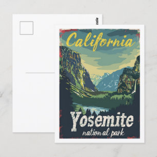 Carte Postale Parc national de Yosemite USA Vintage voyage Place
