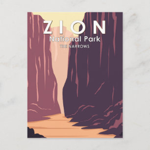Carte Postale Parc National De Zion Le Narrows Retro