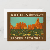 Carte Postale Parc national des Arches Utah Broken Arch Trail Re (Devant / Derrière)