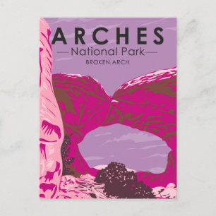 Carte Postale Parc national des Arches Utah Broken Arch Vintage
