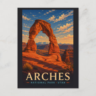 Carte Postale Parc national des Arches Utah Voyage en xylographi
