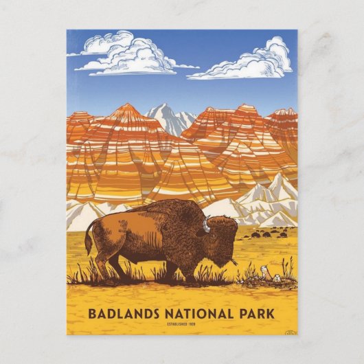 Carte Postale Parc national des Badlands (Devant)
