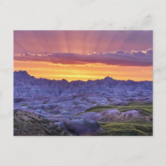 Carte Postale Parc national des Badlands Sunset, Dakota du Sud (Devant)