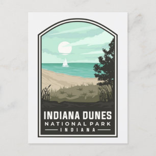 Carte Postale Parc national des dunes de l'Indiana Vintage voyag