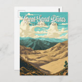 Carte Postale Parc national des Great Sand Dunes Illustration Ré (Devant / Derrière)