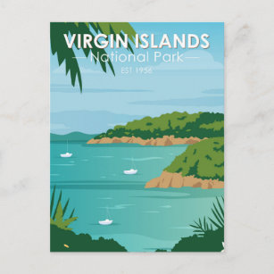Carte Postale Parc national des Îles Vierges Bateau Vintage