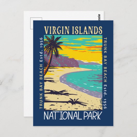 Carte Postale Parc national des Îles Vierges Trunk Bay en état d (Devant / Derrière)