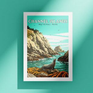 Carte Postale Parc national des îles vintage Channel