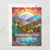 Carte Postale Parc national des Rocheuses Faux Verre Tiré (Devant / Derrière)