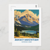 Carte Postale Parc national des Rocheuses illustration rétro H (Devant / Derrière)