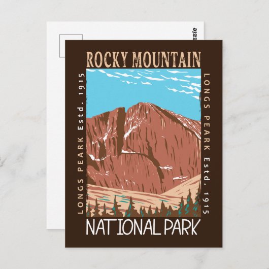 Carte Postale Parc national des Rocheuses Longs pic en état de d (Devant / Derrière)