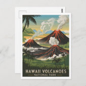 Carte Postale Parc national des volcans d'Hawaii Vintage (Devant / Derrière)