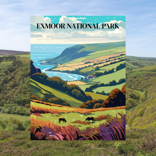 Carte Postale Parc national d'Exmoor, Angleterre Voyage Vintage