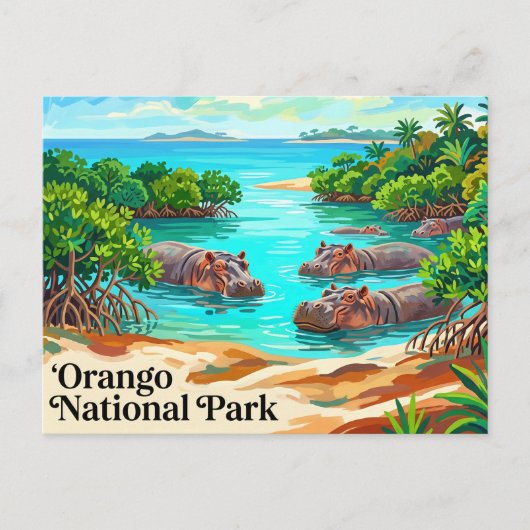 Carte Postale Parc national d'Orango (hippopotames de mer), îles (Devant)