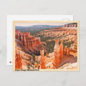 Carte Postale Parc national du Bryce Canyon Vintage (Devant / Derrière)
